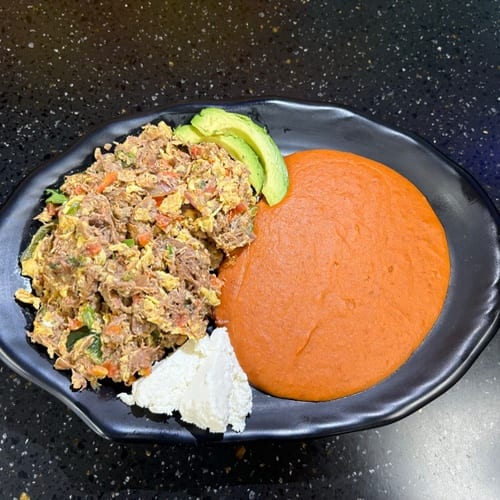 Machaca With Veggies And Eggs Plate / Plato de Machaca C/Verdura & Huevos.