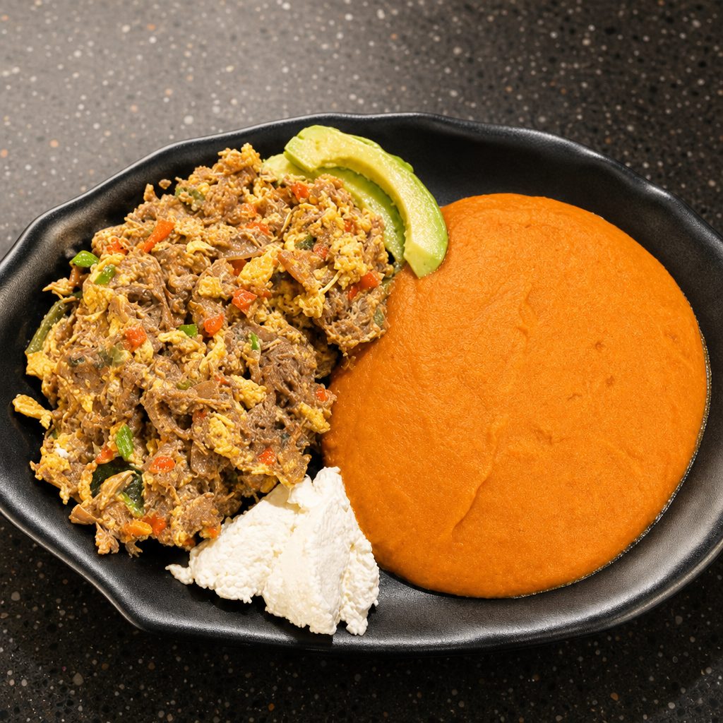 Machaca With Veggies And Eggs Plate / Plato de Machaca C/Verdura & Huevos.